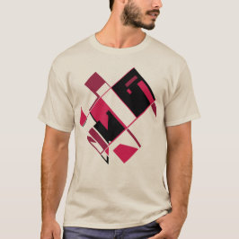 Burgundy Red Black Geometric Shapes MCM-utseende T Shirt