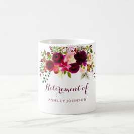 Burgundy Red Blommigt Boho Pension Party Gift Kaffemugg