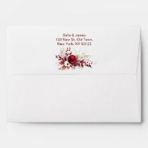 Burgundy Red Blommigt Fall Wedding