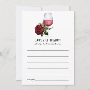 Burgundy Red Blommigt Vin Tasting Möhippa Rådkort