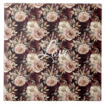 Burgundy Red Blush Floral Wedding Kakelplatta<br><div class="desc">Burgundy Red Blush Floral wedding bridal shower</div>