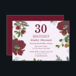 Burgundy Red Boho 30års födelsedag Party Inbjudan<br><div class="desc">Burgundy Red Boho 30års födelsedag Party Inbjudan Design Courtestis of www.createthecut.com</div>