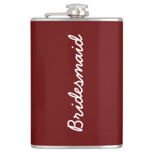 Burgundy Red Bröllop Möhippa Bridesmaid Gift Favor Fickplunta