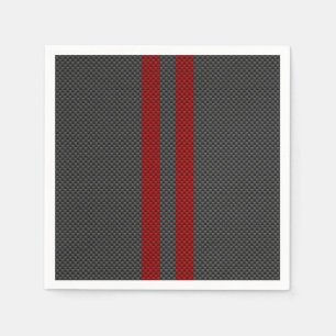 Burgundy Red Carbon Fiber like Tävla Rand Pappersservett