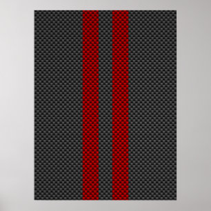 Burgundy Red Carbon Fiber like Tävla Rand Poster