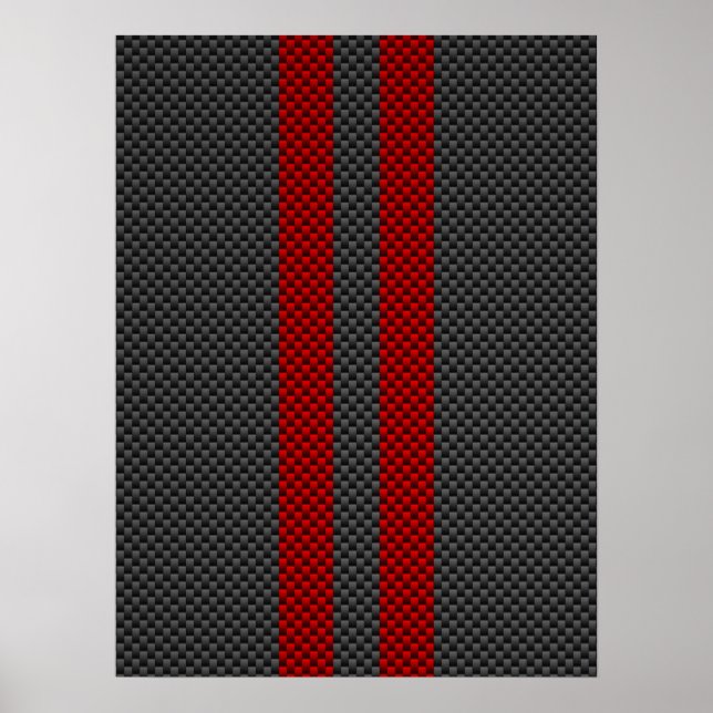 Burgundy Red Carbon Fiber like Tävla Rand Poster (Framsidan)