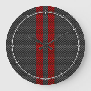 Burgundy Red Carbon Fiber like Tävla Rand Stor Klocka