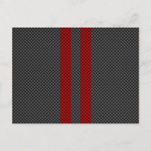 Burgundy Red Carbon Fiber like Tävla Rand Vykort