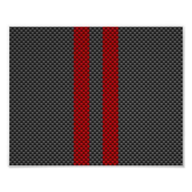 Burgundy Red Carbon Fiber Stil Rand Decor Fototryck (Framsidan)