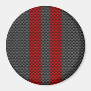 Burgundy Red Carbon Fiber Stil Rand Decor Magnet
