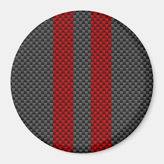 Burgundy Red Carbon Fiber Stil Rand Decor Magnet (Framsidan)