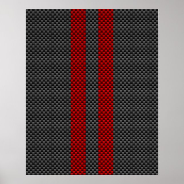 Burgundy Red Carbon Fiber Stil Rand Decor Poster (Framsidan)