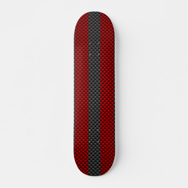 Burgundy Red Carbon Fiber Stil Rand Mini Skateboard Bräda 18,5 Cm (Framsida)