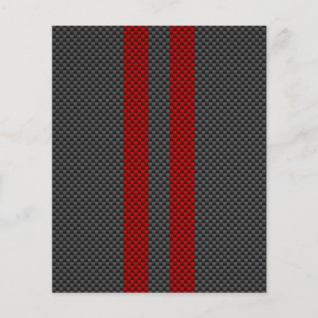 Burgundy Red Carbon Fiber Stil Tävla Rand Flygblad (Framsidan)