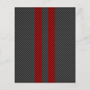 Burgundy Red Carbon Fiber Stil Tävla Rand Flygblad