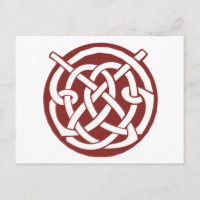 Burgundy Red Celtic Knotwork