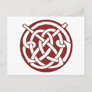 Burgundy Red Celtic Knotwork Vykort