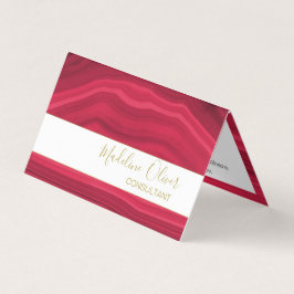 Burgundy Red Elegant Agate Modern Jewel Snyggt Visitkort