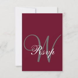 Burgundy Red Elegant MOnogram Formal OSA Kort