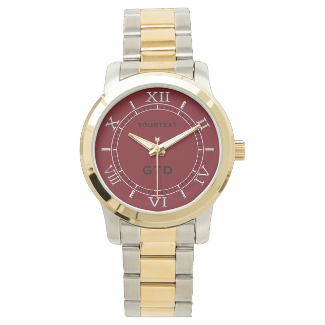 Burgundy Red Färg Background Analize it Armbandsur (Framsida)
