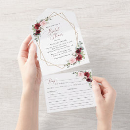 Burgundy Red Flowers, Pink Flowers, Bridal Shower