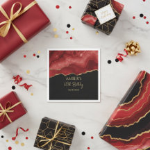 Burgundy Red Gold Glitter Abstract Watercolor