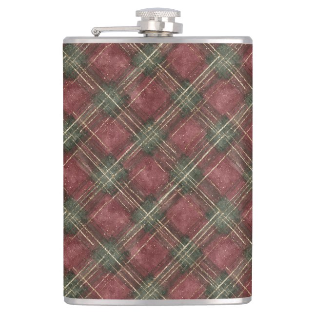 Burgundy Red Green Plaid Fickplunta (Framsidan)