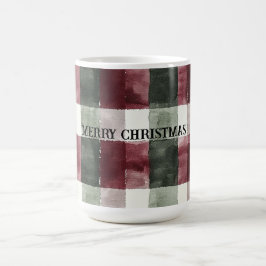 Burgundy Red Grönt Cream White Play Rand Kaffemugg