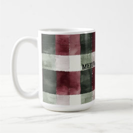 Burgundy Red Grönt Cream White Play Rand Kaffemugg