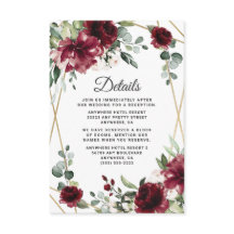 Burgundy Red Guld Geometric Greenery Bröllop