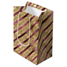 Burgundy Red Guld Glitter Rand
