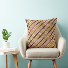 Burgundy Red Guld Glitter Rand Kudde