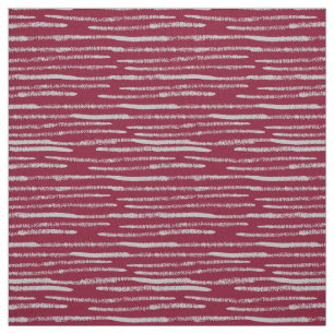 Burgundy Red Hand Painting Grått Linjer Chic Mönst Tyg