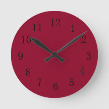 Burgundy Red Kitchen Clock