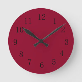 Burgundy Red Kitchen Clock Rund Klocka