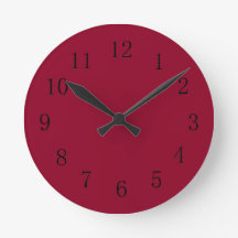 Burgundy Red Kitchen Clock