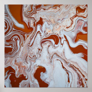 Burgundy Red Marble Abstrakt Fluid Art Poster