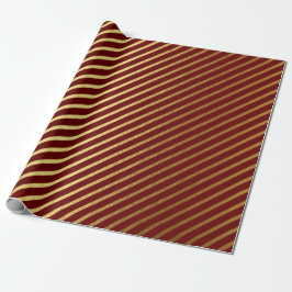 Burgundy Red Maroon Guld Rand Linjer Lux Presentpapper