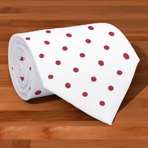 Burgundy Red Mini Polka Dot Mönster på White Slips