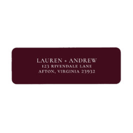Burgundy Red Minimalist Return-adressetikett Returadress Etikett