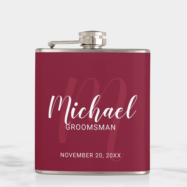 Burgundy Red Modern Script Personlig Marskalkars Fickplunta (Skapare uppladdad)
