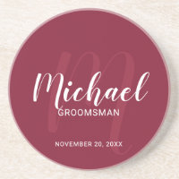 Burgundy Red Modern Script Personlig Marskalkars