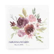 Burgundy Red Navy Blue Blommigt Bröllop