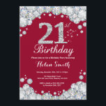 Burgundy Red och Silver Diamond 21:a födelsedagen Inbjudningar<br><div class="desc">21:a födelsedagsinbjudan. Burgundy Red och Silver Rhinestone Diamond. Elegant Birthday Bash inbjudan. Vuxen födelsedag. Kvinnor födelsedag. Manar födelsedagen.
Om du vill göra ytterligare anpassningar klickar du på knappen Anpassa och användor verktygen som är utformat för att ändra mallen.</div>