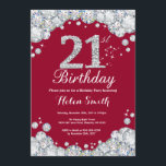 Burgundy Red och Silver Diamond 21:a födelsedagen Inbjudningar<br><div class="desc">21:a födelsedagsinbjudan. Burgundy Red och Silver Rhinestone Diamond. Elegant Birthday Bash inbjudan. Vuxen födelsedag. Kvinnor födelsedag. Manar födelsedagen.
Om du vill göra ytterligare anpassningar klickar du på knappen Anpassa och användor verktygen som är utformat för att ändra mallen.</div>