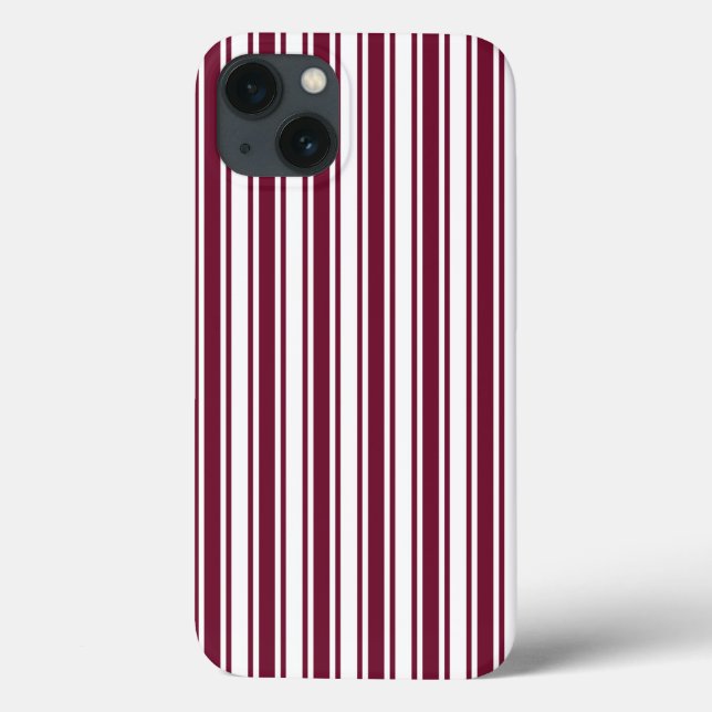 Burgundy red och white candy rand Fodral-Mate iPh (Baksida)