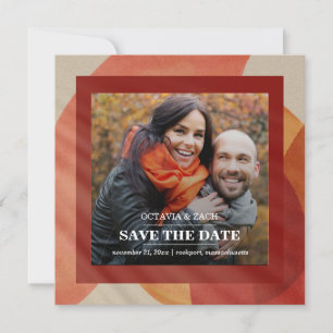 Burgundy Red Orange Rosa Fall Photo Save Date Spara Datumet