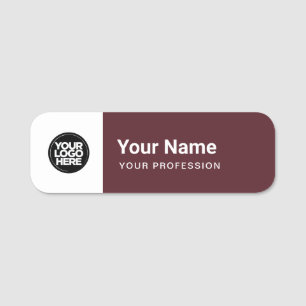 Burgundy Red Pin Namn bricka eller Magnetic med Lo Namnbricka