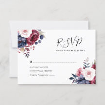 Burgundy Red  rosa blommigt vattenfärgen bröllop