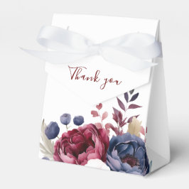 Burgundy Red  rosa blommigt vattenfärgen bröllop Presentaskar